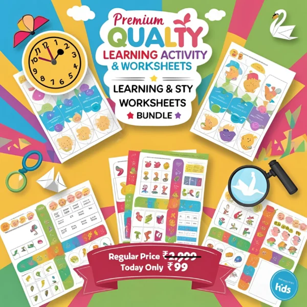 Premium Quality Printable Learning & Activity Worksheets Mega Bundle