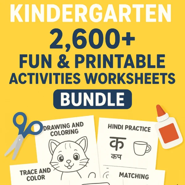 Kindergarten 2600+ Printable Worksheets Mega Bundle